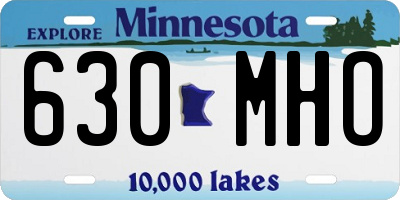 MN license plate 630MHO