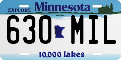 MN license plate 630MIL