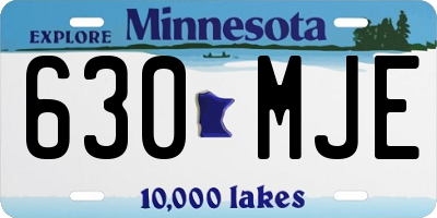 MN license plate 630MJE