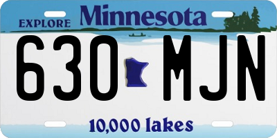 MN license plate 630MJN