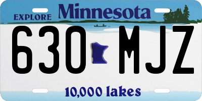 MN license plate 630MJZ