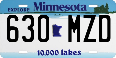 MN license plate 630MZD
