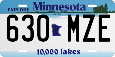 MN license plate 630MZE