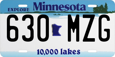 MN license plate 630MZG