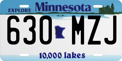 MN license plate 630MZJ