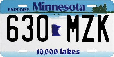 MN license plate 630MZK