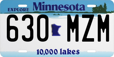 MN license plate 630MZM