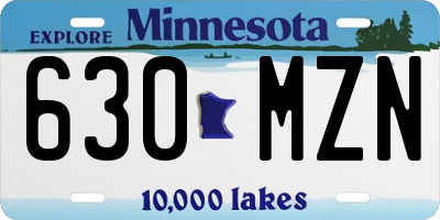 MN license plate 630MZN