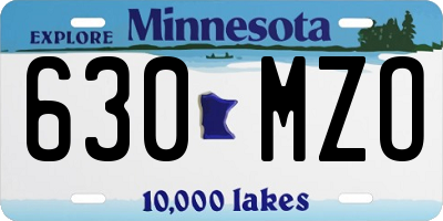 MN license plate 630MZO