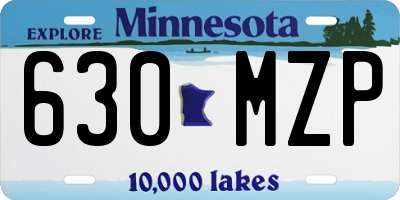 MN license plate 630MZP