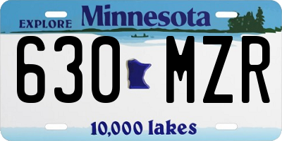 MN license plate 630MZR