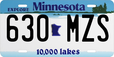 MN license plate 630MZS