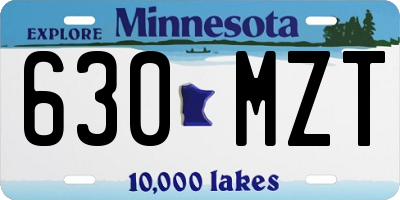 MN license plate 630MZT