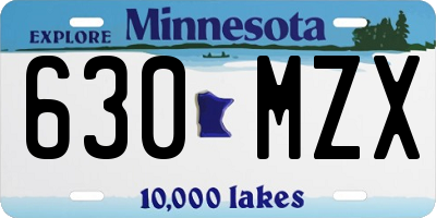 MN license plate 630MZX