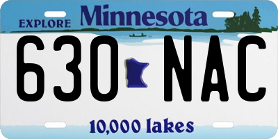 MN license plate 630NAC
