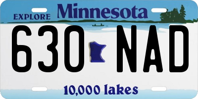 MN license plate 630NAD