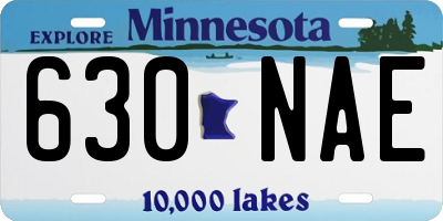 MN license plate 630NAE