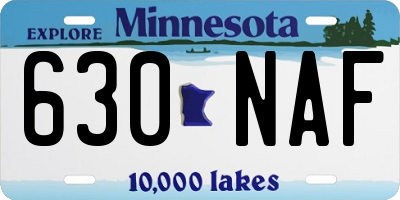 MN license plate 630NAF