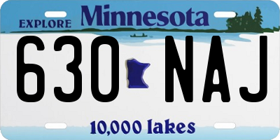 MN license plate 630NAJ