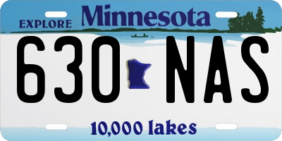 MN license plate 630NAS