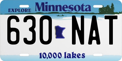 MN license plate 630NAT