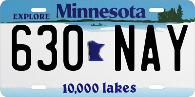 MN license plate 630NAY