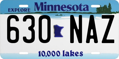 MN license plate 630NAZ
