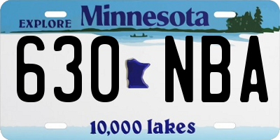 MN license plate 630NBA