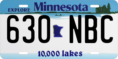 MN license plate 630NBC
