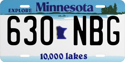 MN license plate 630NBG