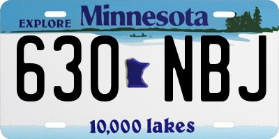 MN license plate 630NBJ