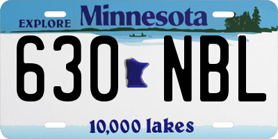 MN license plate 630NBL