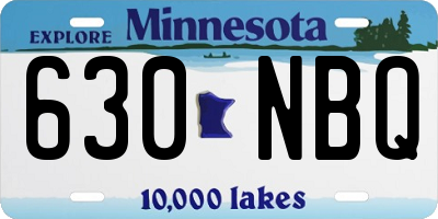 MN license plate 630NBQ