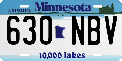 MN license plate 630NBV