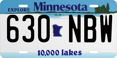 MN license plate 630NBW