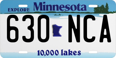 MN license plate 630NCA