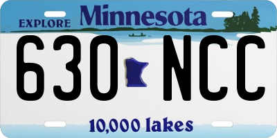 MN license plate 630NCC