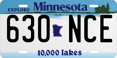 MN license plate 630NCE