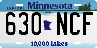 MN license plate 630NCF