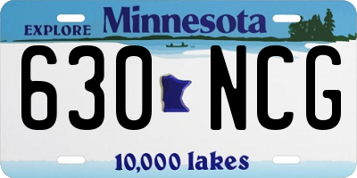 MN license plate 630NCG