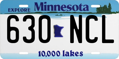 MN license plate 630NCL