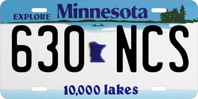 MN license plate 630NCS