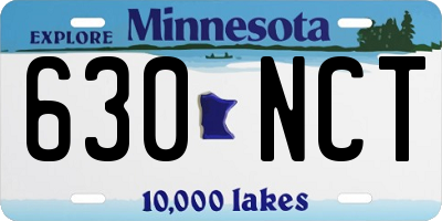 MN license plate 630NCT