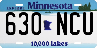 MN license plate 630NCU