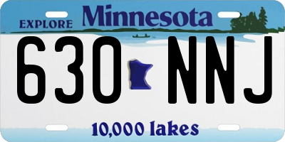 MN license plate 630NNJ