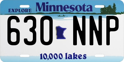 MN license plate 630NNP