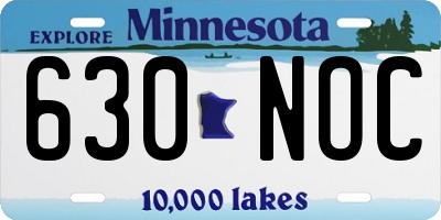 MN license plate 630NOC