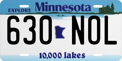 MN license plate 630NOL