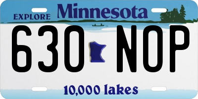 MN license plate 630NOP