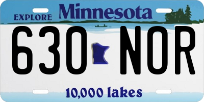MN license plate 630NOR